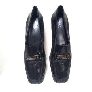 Amalfi By Rangoni Leather Slip On Mule Loafers Shoes Black Women's Size 8.5 SS